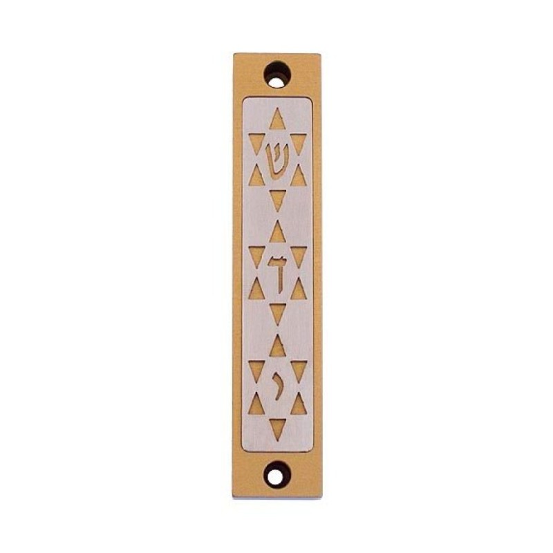 Agayof Mezuzah Case with Three Stars of David i... | Aluminium Mezuzah