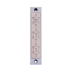 Agayof Mezuzah Case with Three Stars of David i... | Aluminium Mezuzah