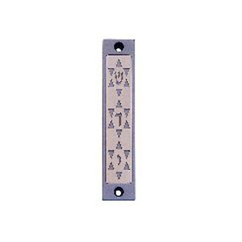 Agayof Mezuzah Case with Three Stars of David i... | Aluminium Mezuzah