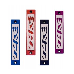 Agayof Mezuzah Case with Letters of Divine Name... | Aluminium Mezuzah