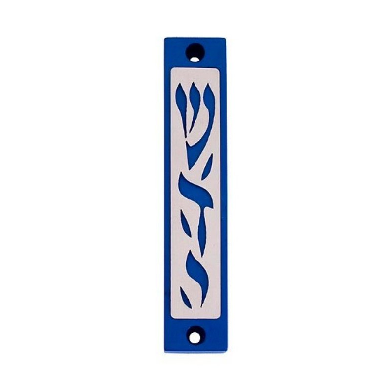 Agayof Mezuzah Case with Letters of Divine Name... | Aluminium Mezuzah