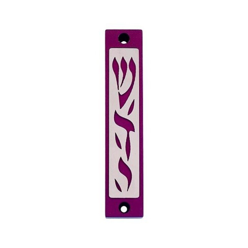 Agayof Mezuzah Case with Letters of Divine Name... | Aluminium Mezuzah