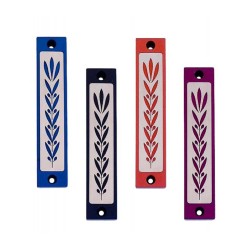Agayof Mezuzah Case with Wheat Image in Dark Co... | Aluminium Mezuzah