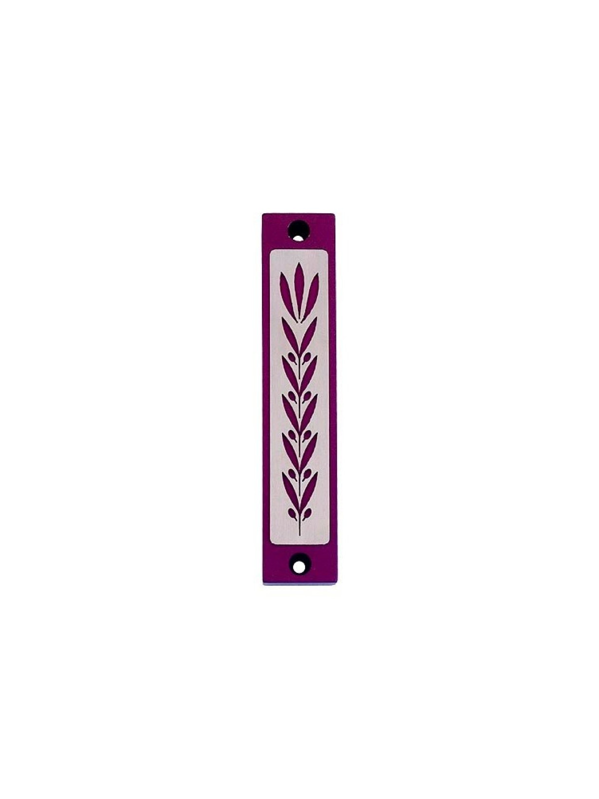Agayof Mezuzah Case with Wheat Image in Dark Co... | Aluminium Mezuzah