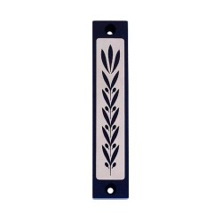 Agayof Mezuzah Case with Wheat Image in Dark Co... | Aluminium Mezuzah