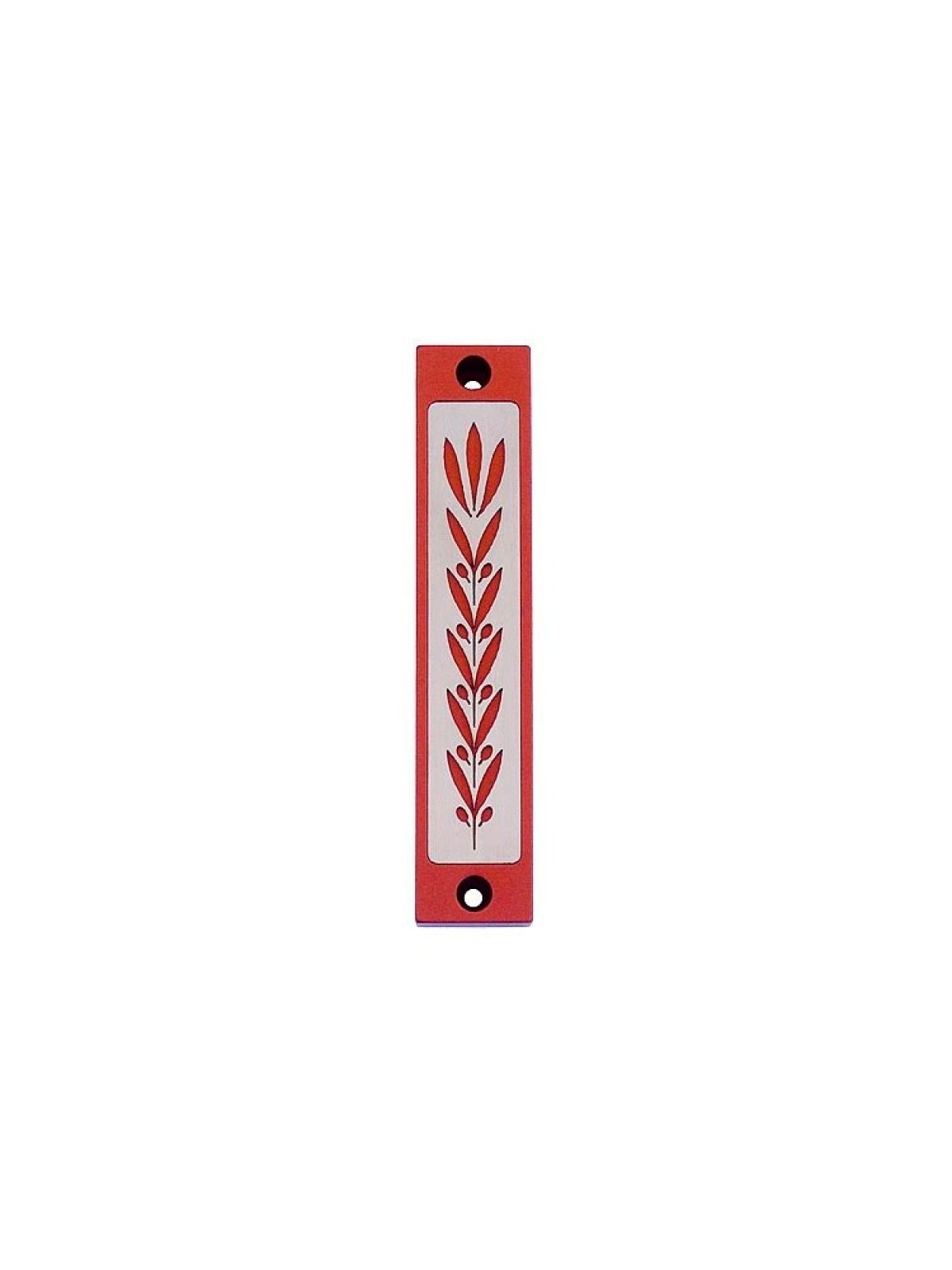 Agayof Mezuzah Case with Wheat Image in Dark Co... | Aluminium Mezuzah