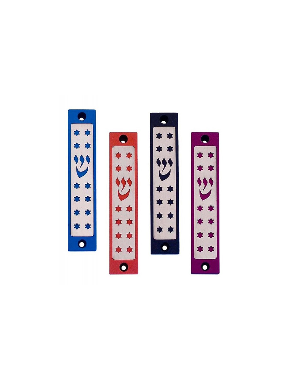Agayof Mezuzah case Twelve Stars of David in Da... | Aluminium Mezuzah