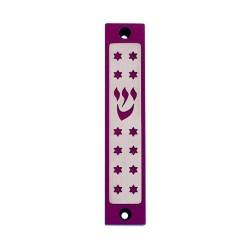 Agayof Mezuzah case Twelve Stars of David in Da... | Aluminium Mezuzah