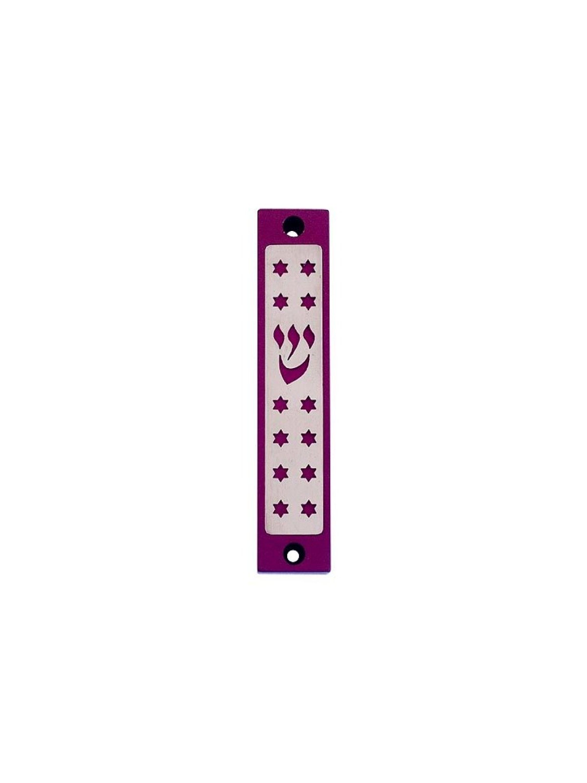 Agayof Mezuzah case Twelve Stars of David in Da... | Aluminium Mezuzah