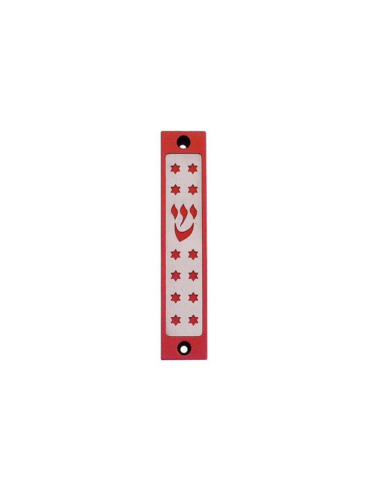 Agayof Mezuzah case Twelve Stars of David in Da... | Aluminium Mezuzah