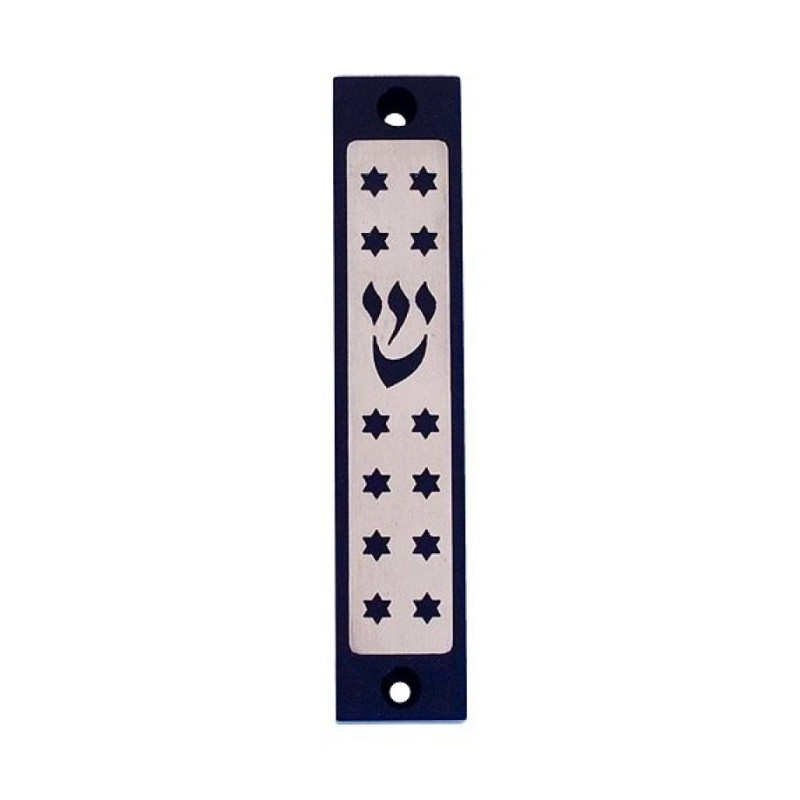 Agayof Mezuzah case Twelve Stars of David in Da... | Aluminium Mezuzah