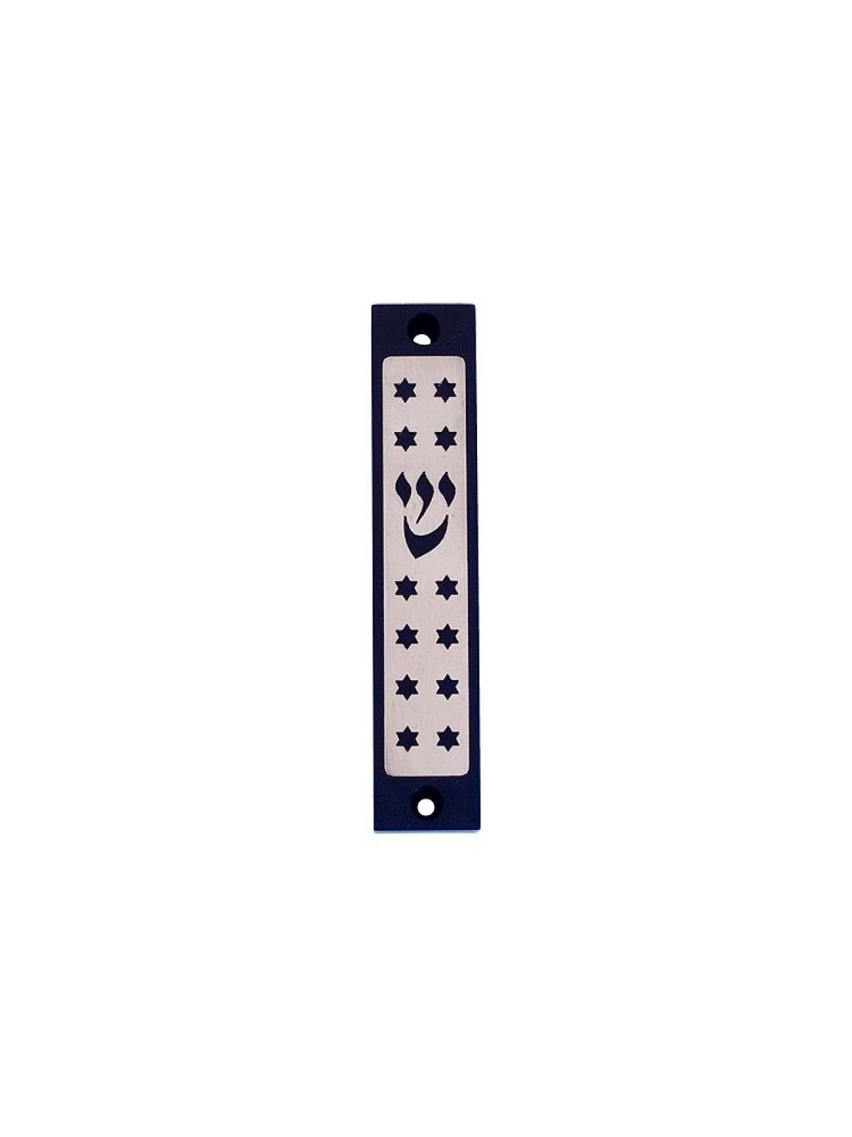 Agayof Mezuzah case Twelve Stars of David in Da... | Aluminium Mezuzah