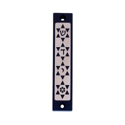 Agayof Mezuzah Case with Four Stars of David in... | Aluminium Mezuzah