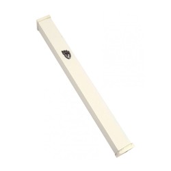 Classic Off White Aluminum Mezuzah with Shin | Aluminium Mezuzah