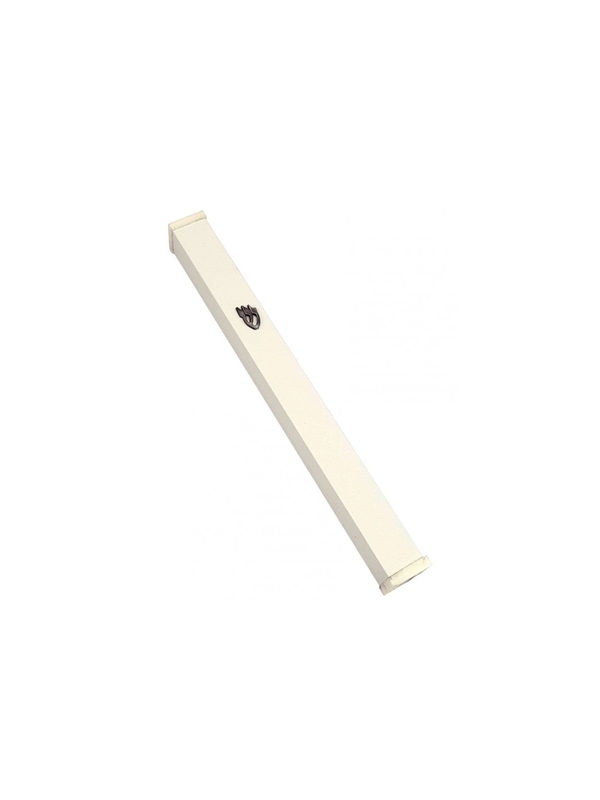 Classic Off White Aluminum Mezuzah with Shin | Aluminium Mezuzah