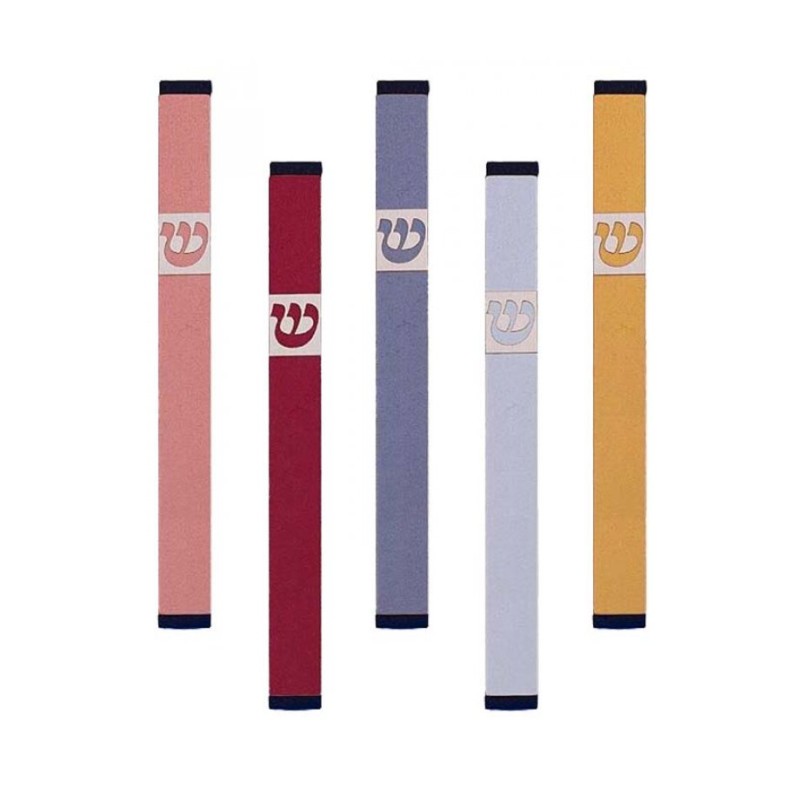 Agayof Pillar Mezuzah Case with Curving Shin Li... | Aluminium Mezuzah