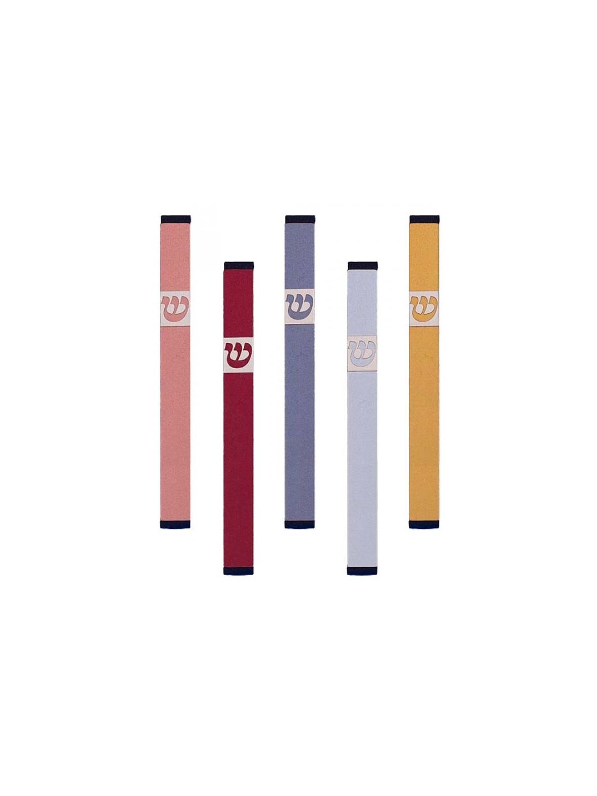 Agayof Pillar Mezuzah Case with Curving Shin Li... | Aluminium Mezuzah