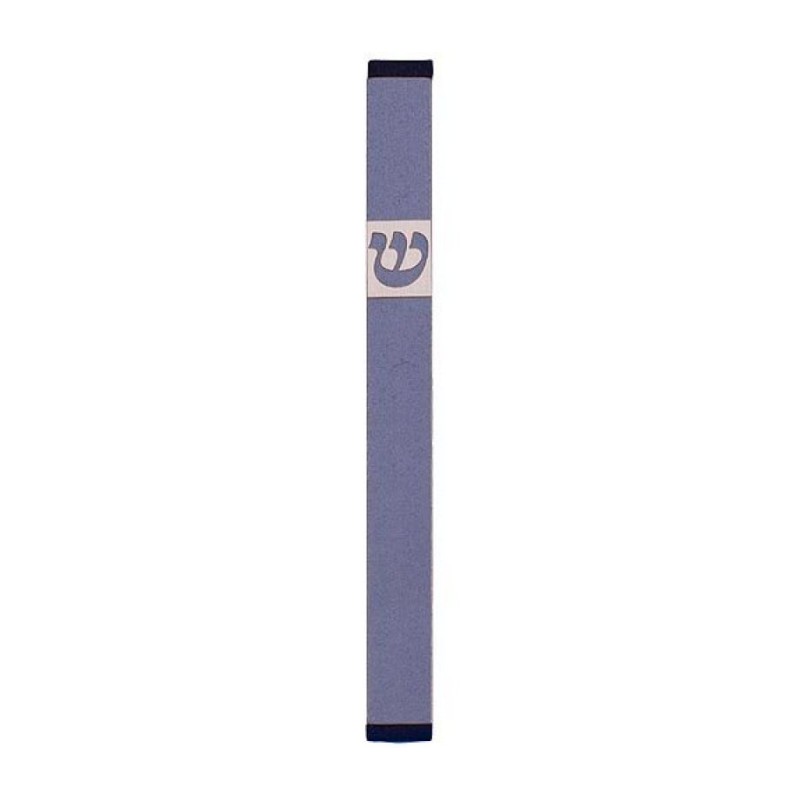 Agayof Pillar Mezuzah Case with Curving Shin Li... | Aluminium Mezuzah