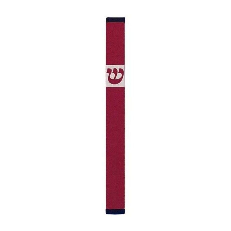 Agayof Pillar Mezuzah Case with Curving Shin Li... | Aluminium Mezuzah