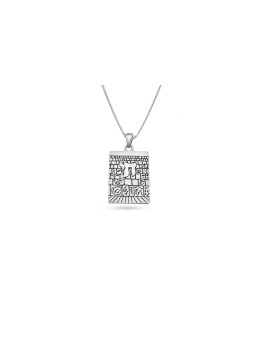 Western Wall and Chai Sterling Silver Pendant , Jerusalem Jewelry , Is