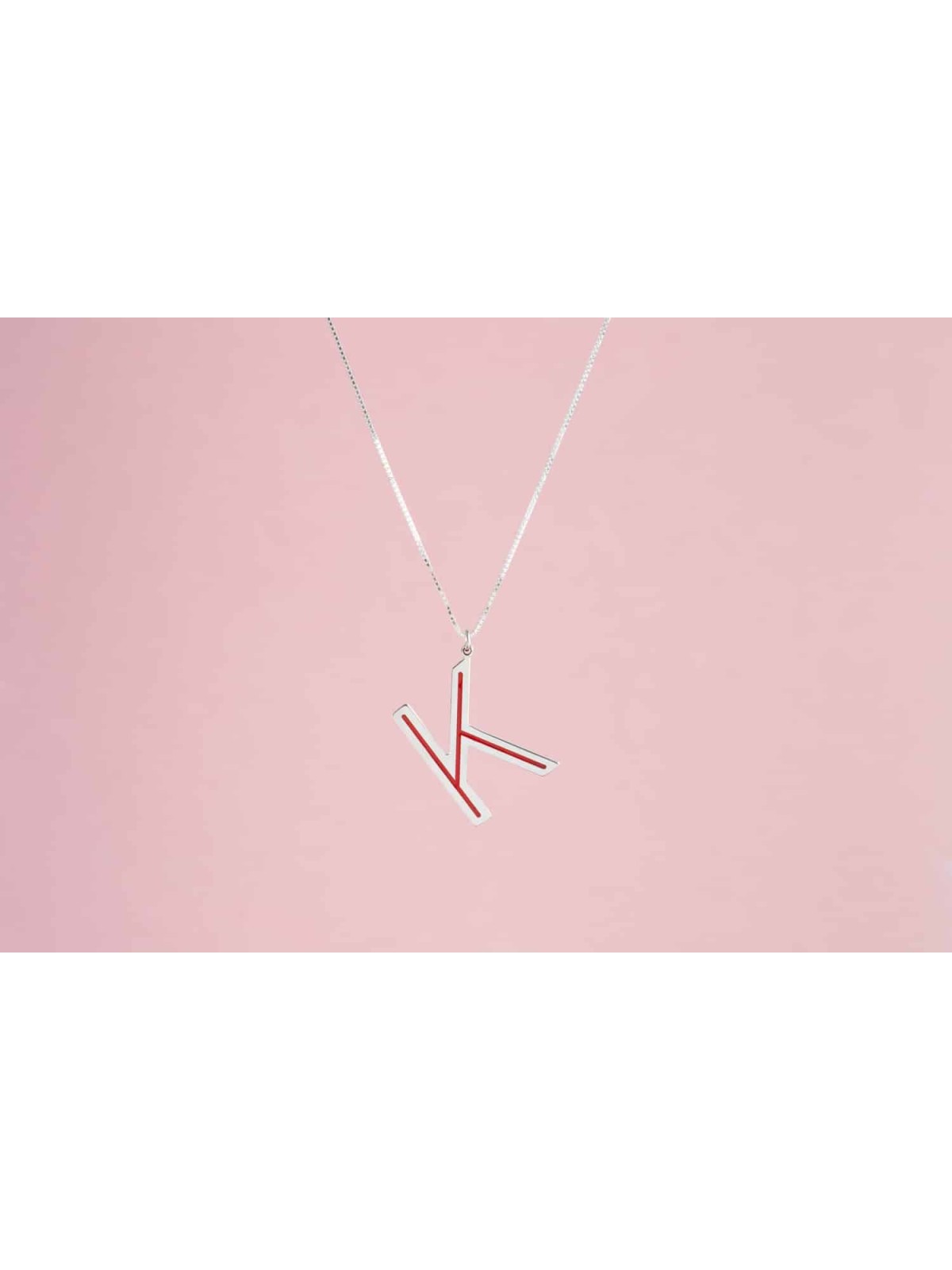 Fun and Stylish English Initial Necklace , Sterling Silver Family Neck
