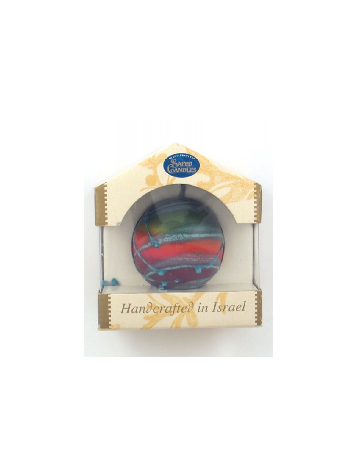 Small Handmade Globe Havdalah Candle Red and Blu... | Havdalah Candles