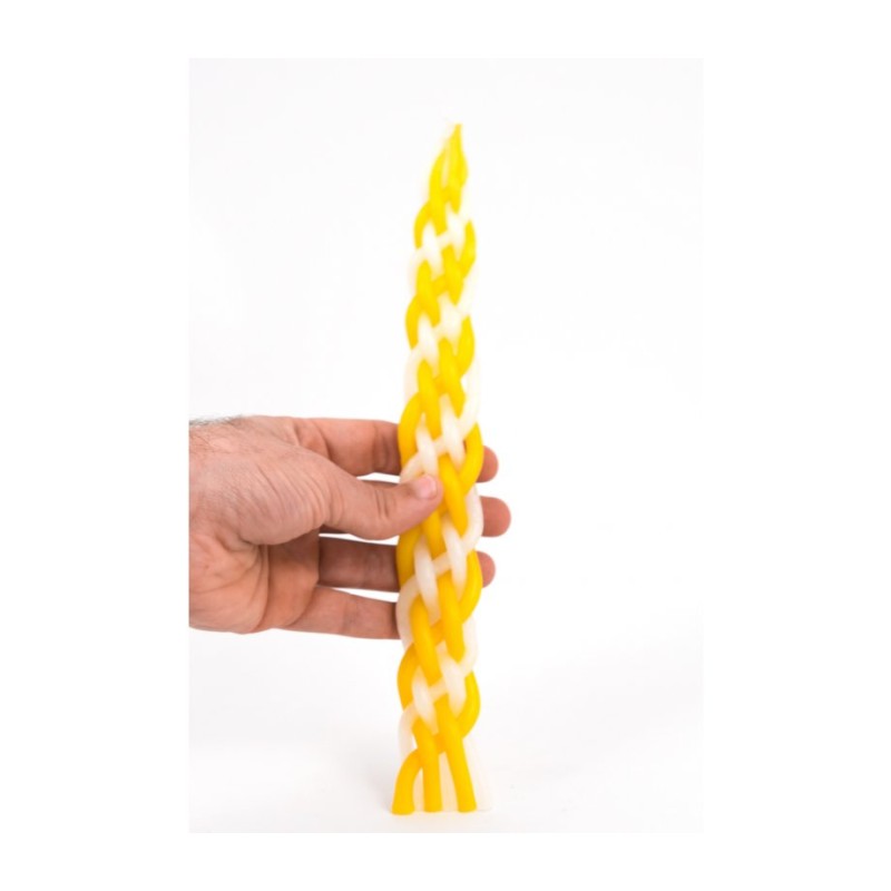 Handmade Braided Paraffin Wax Havdalah Candle Ye... | Havdalah Candles