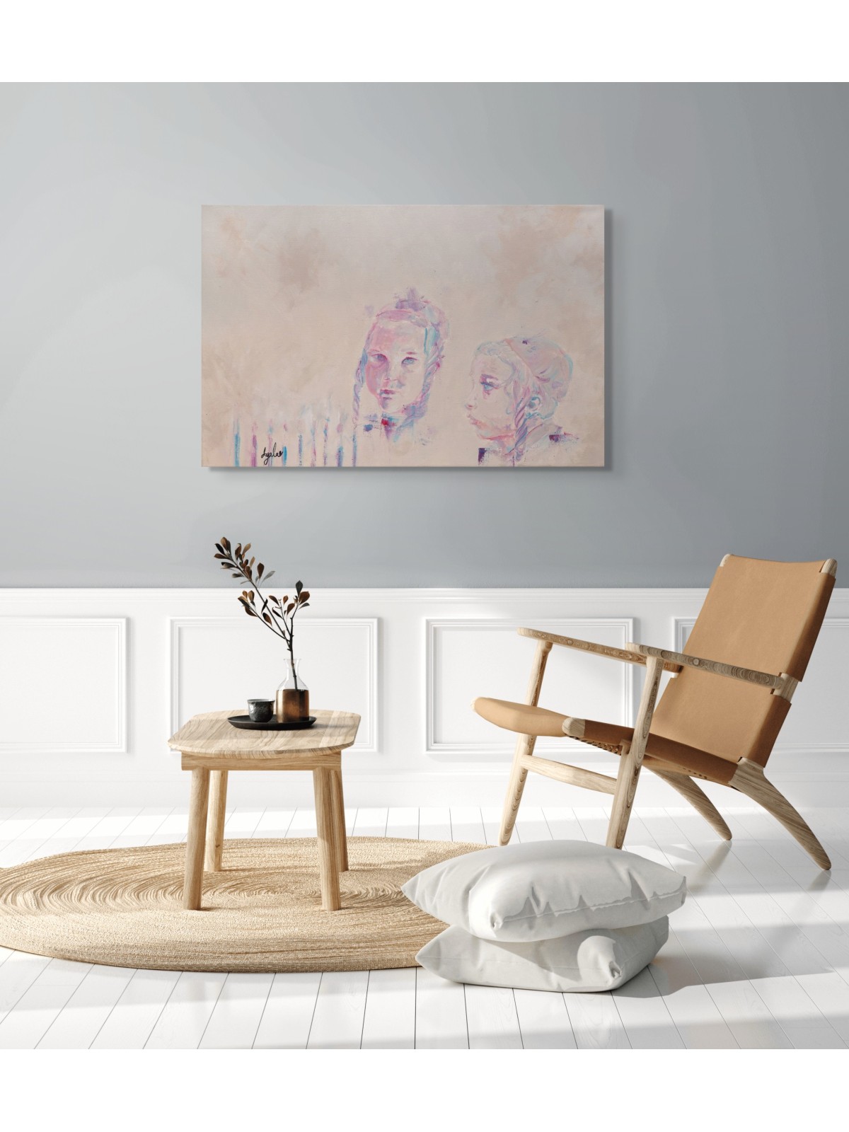 Purple and Blue of Hasidic Children Light The Meno , Jewish Abstract A