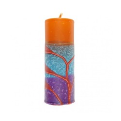 Handmade Pillar Havdalah Candle Orange Blue and ... | Havdalah Candles
