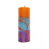 Handmade Pillar Havdalah Candle Orange Blue and ... | Havdalah Candles