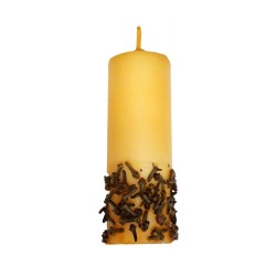 Golden Round Pillar Havdalah Candle with Besamim... | Havdalah Candles