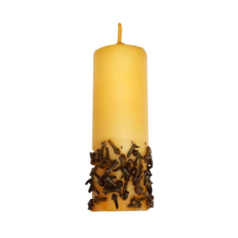 Golden Round Pillar Havdalah Candle with Besamim... | Havdalah Candles