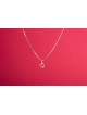 Vibrant Silver Classic Letter Pendant , Sterling Silver Family Necklac