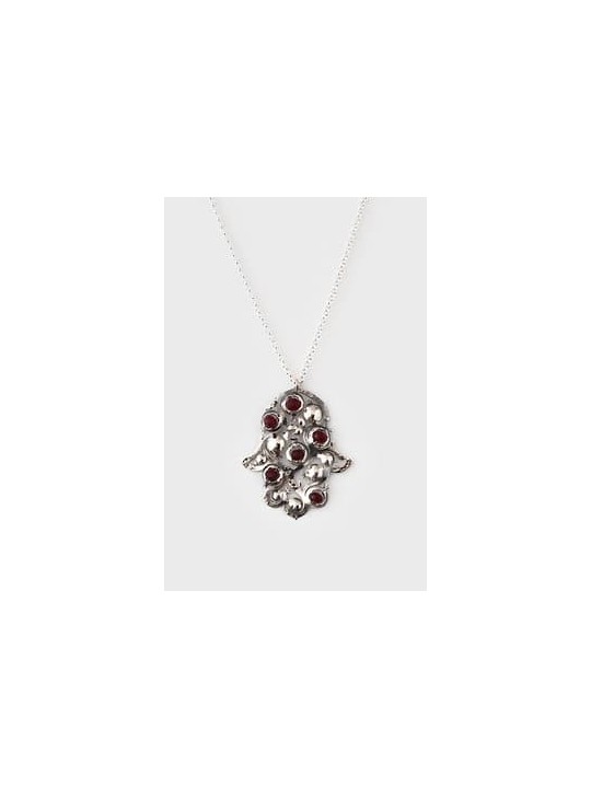 BIg Size Hamsa Embellished Sterling Silver Pendant , Tu B'Av Gifts , I