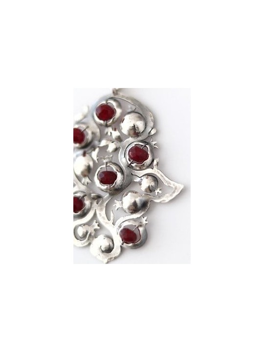 BIg Size Hamsa Embellished Sterling Silver Pendant , Tu B'Av Gifts , I