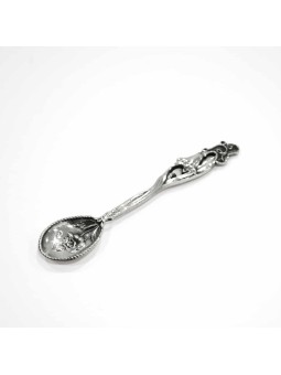 Sterling Silver Teaspoon with Tulip Decoration , Birth &amp; Brit Mila