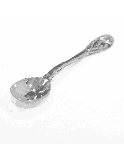 Floral Mid-Size Sterling Silver Teaspoon , Birth &amp; Brit Mila , Isr