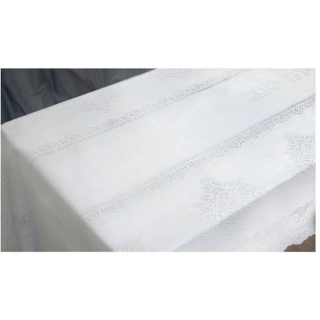 White Polyester Shabbat and Yom Tov Classic Tablecloth | Tablecloths