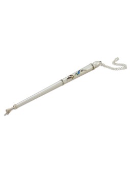 Silver Torah Pointer with Floral Cold Enamel , Shabbat Gifts , Israeli
