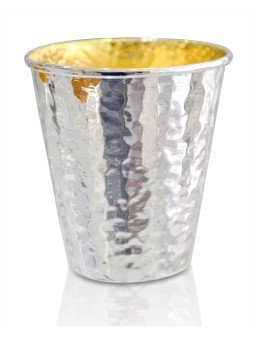 Hammered Sterling Silver Kiddush Cup , Passover Gifts , Israeli Judaic