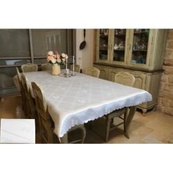 Nappe blanche classique en polyester Shabbat et Yom Tov | Nappes