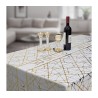 White Polyester Shabbat Tablecloth Gold Shabbat VeYom... | Tablecloths