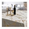 Polyester Shabbat and Yom Tov Tablecloth Gold Marble ... | Tablecloths