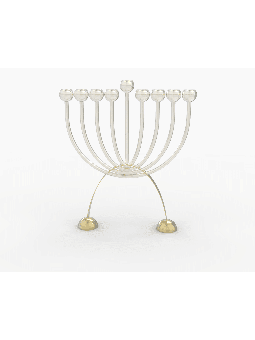 Modern Dome Base Hanukkah Menorah From Silver and  , Modern Hanukkah M
