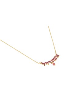 14K Gold Eshet Chayil and Crystal Bead Necklace , Tu B'Av Gifts , Isra