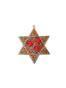 Multicolored Star of David with Three Pomegranate  , Tu B'Av Gifts , I