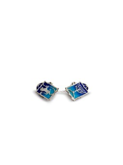 Pewter Lion Judah and Menorah Tallit Clips , Tallit Clips , Israeli Ju