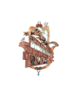Western Wall with Am Yisrael Chai Hamsa Wall Hangi , Hamsa Wall Art ,
