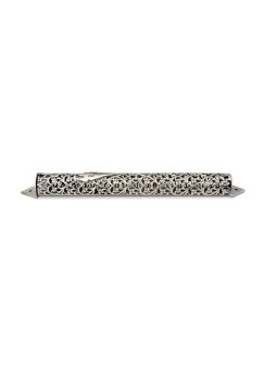 Elegant Filigree Silver Mezuzah Case , For 7cm Scrolls , Israeli Judai