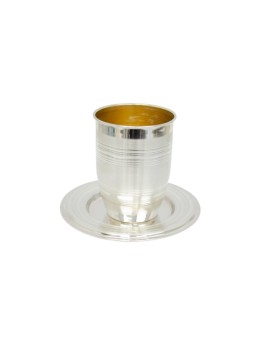 Contemporary design set kiddush Cup & Plate , Passover Gifts , Israeli